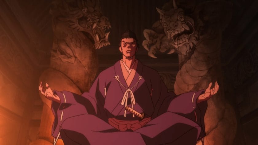Dororo samurai lord talking with the demons